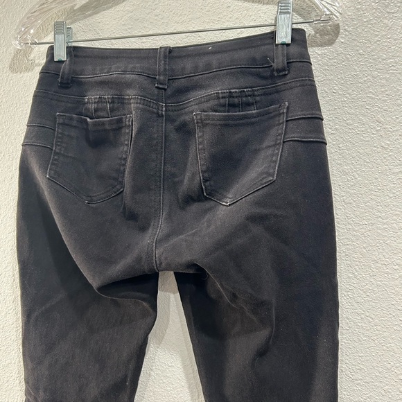 Passion Black Distressed Mid Rise Skinny Jeans SZ 1 - Picture 5 of 11